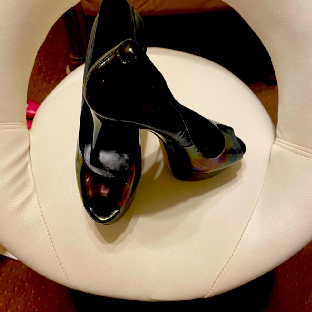 B Brian Atwood Platform Peeptoe Pumps 6.5